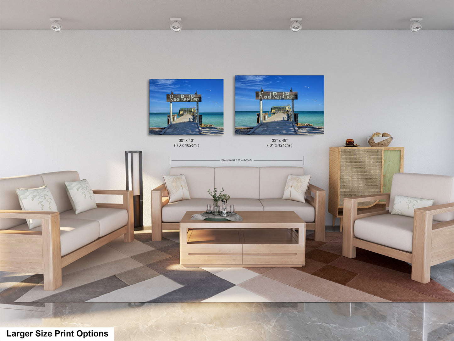a living room with two couches and a coffee table
