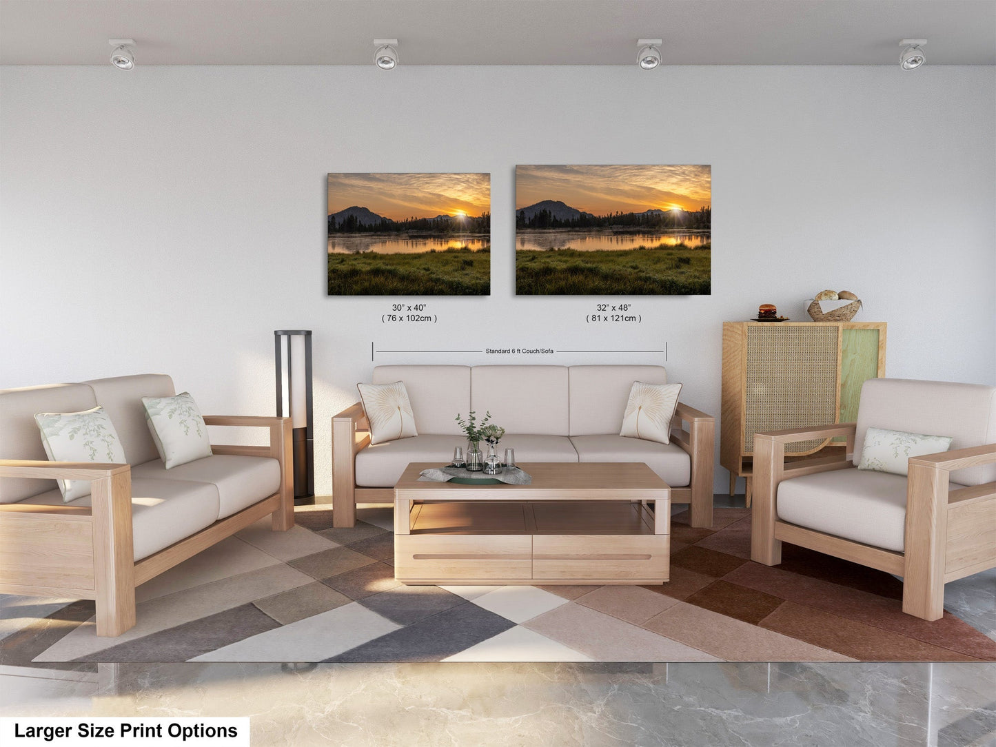 a living room with two couches and a coffee table