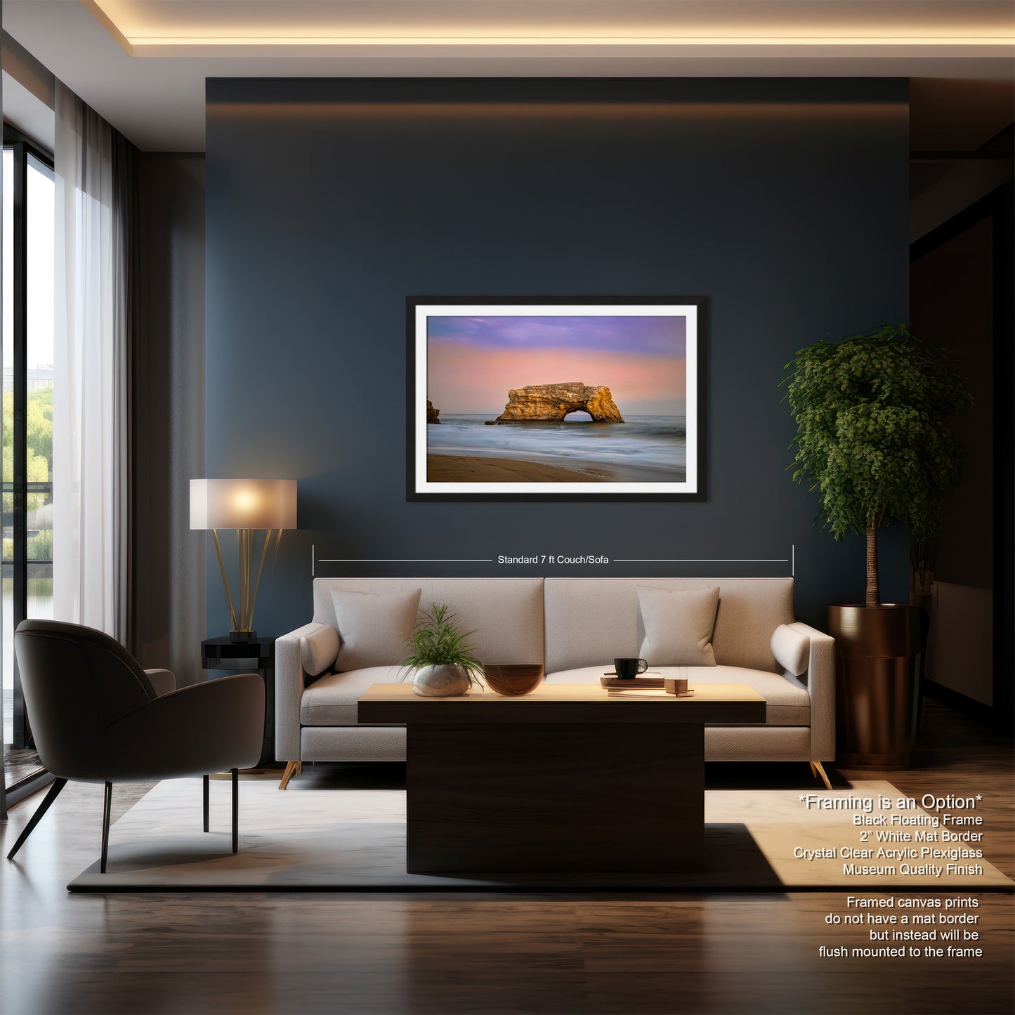 a living room with a couch a table and a chair