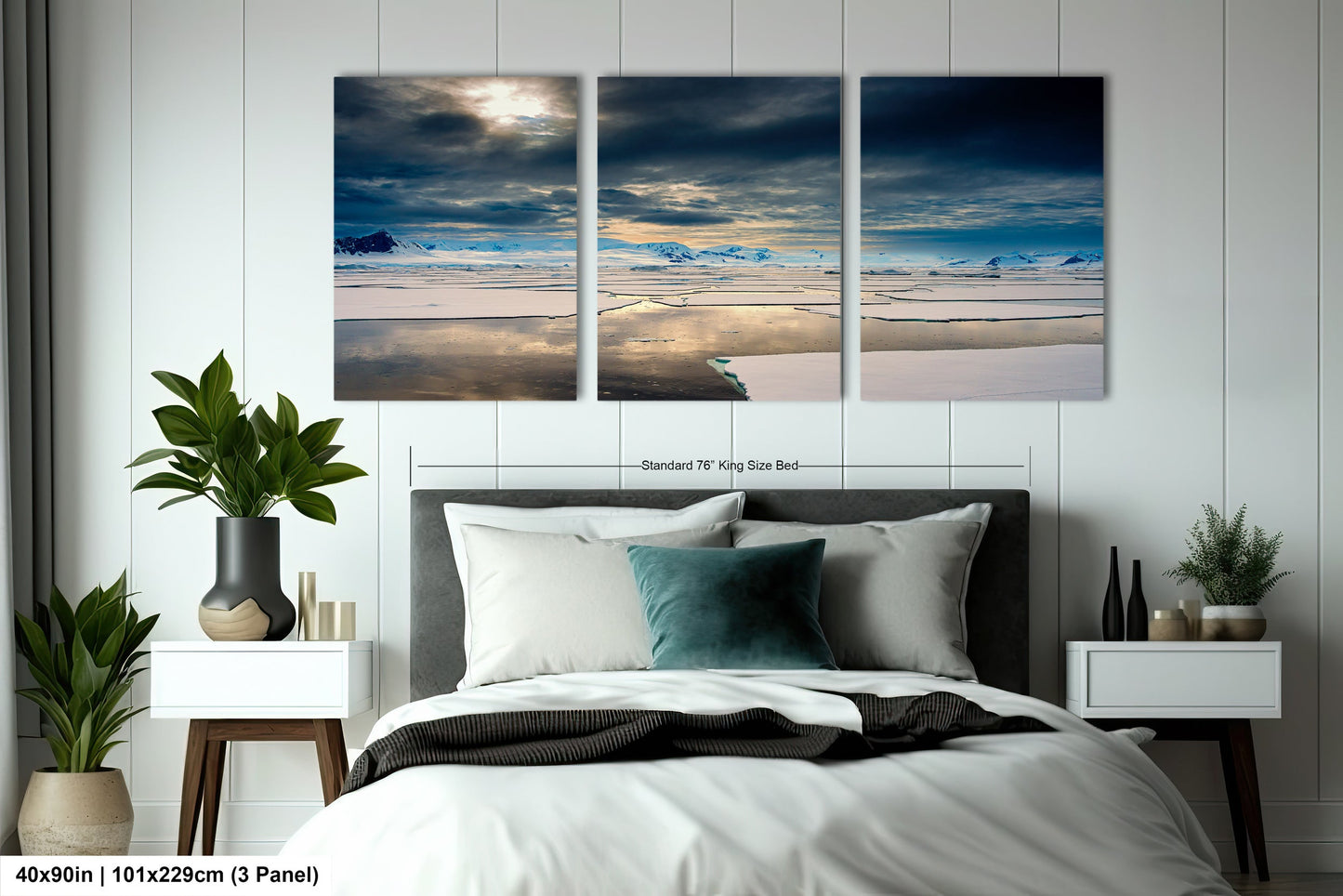 a bedroom scene with focus on the bed