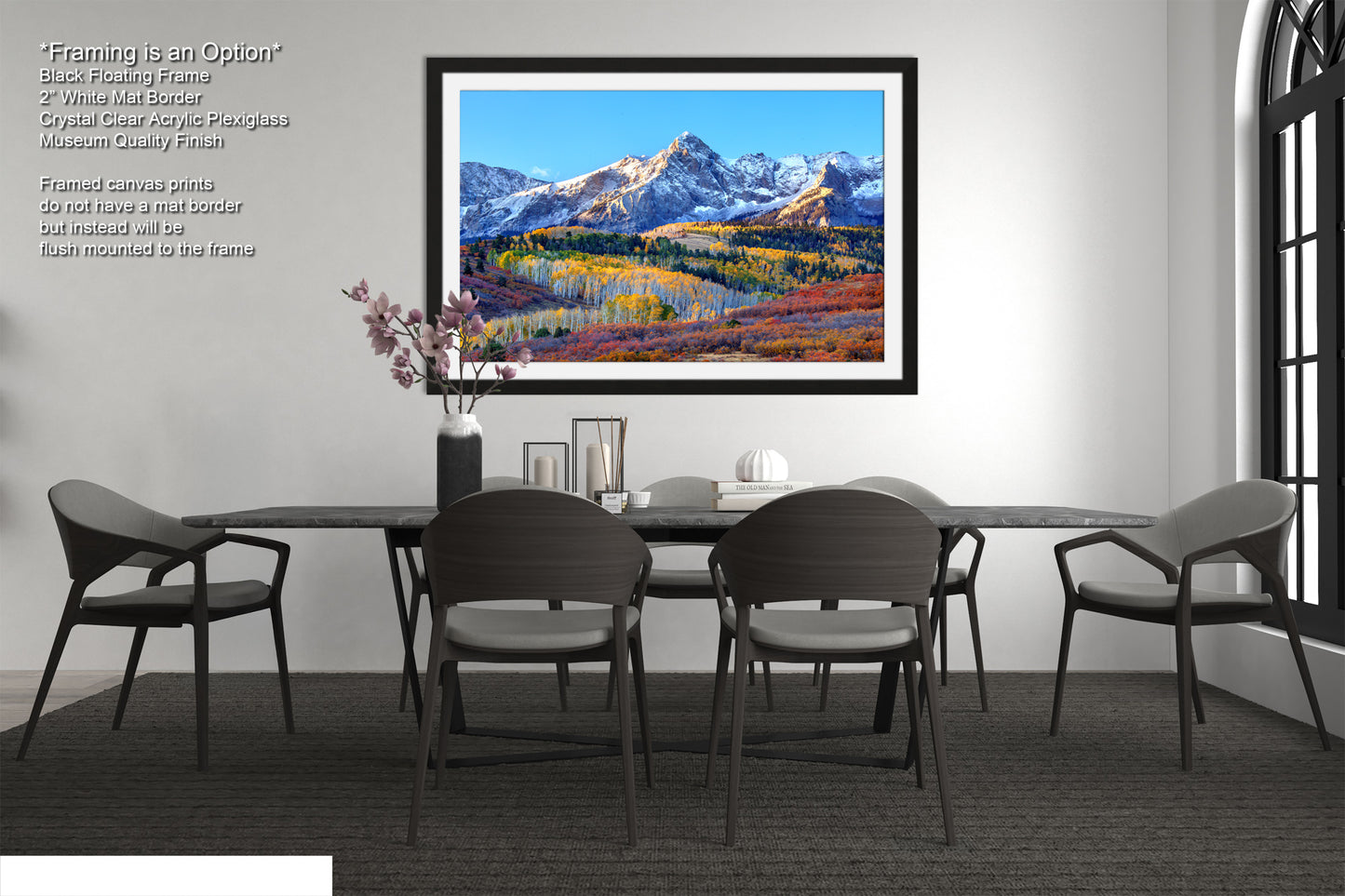 a painting of a mountain range in autumn