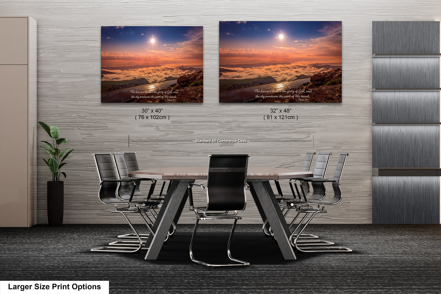 two pictures of a table and chairs in a room