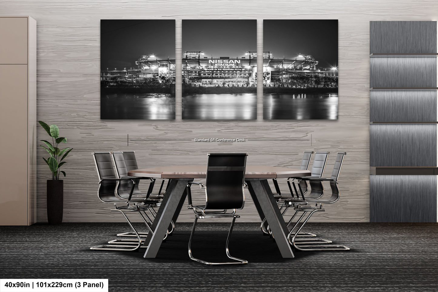 a black and white photo of a city at night