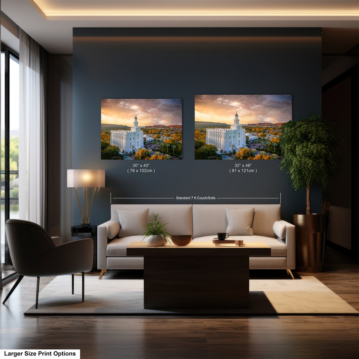 a living room filled with furniture and a large window