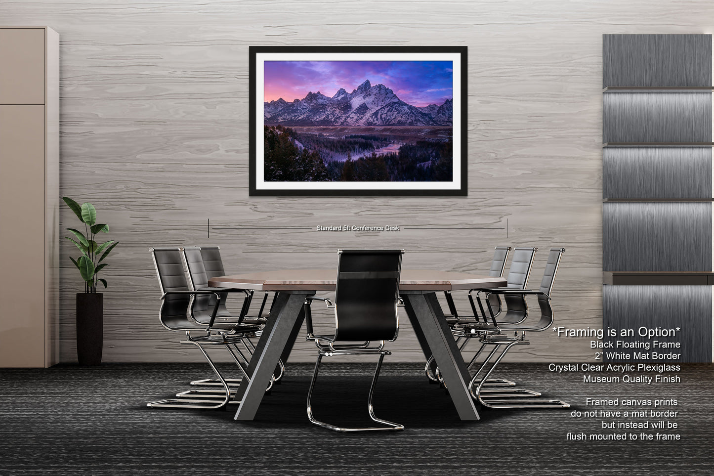 a dining room with a table and chairs