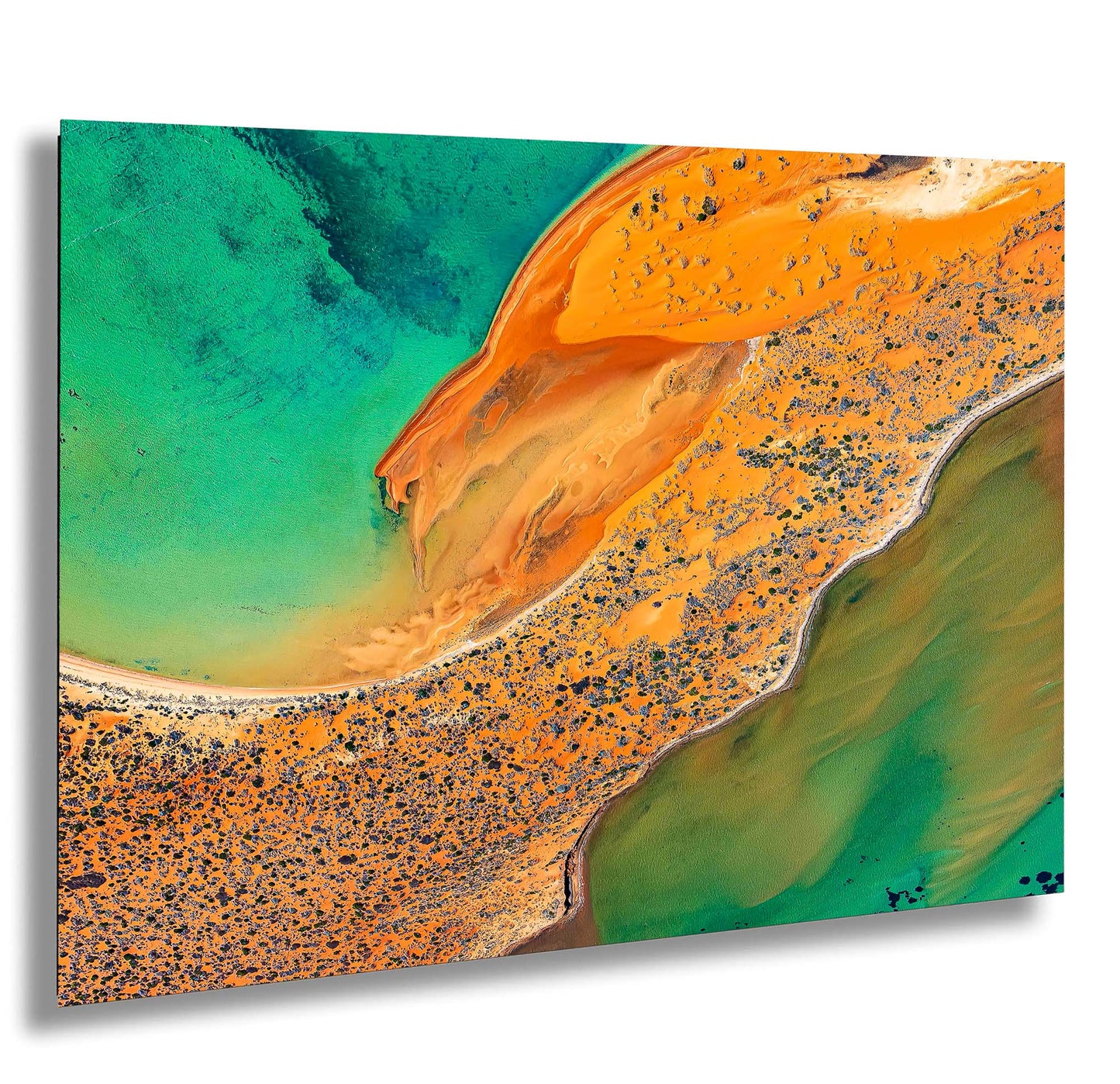 an aerial view of a beach and ocean