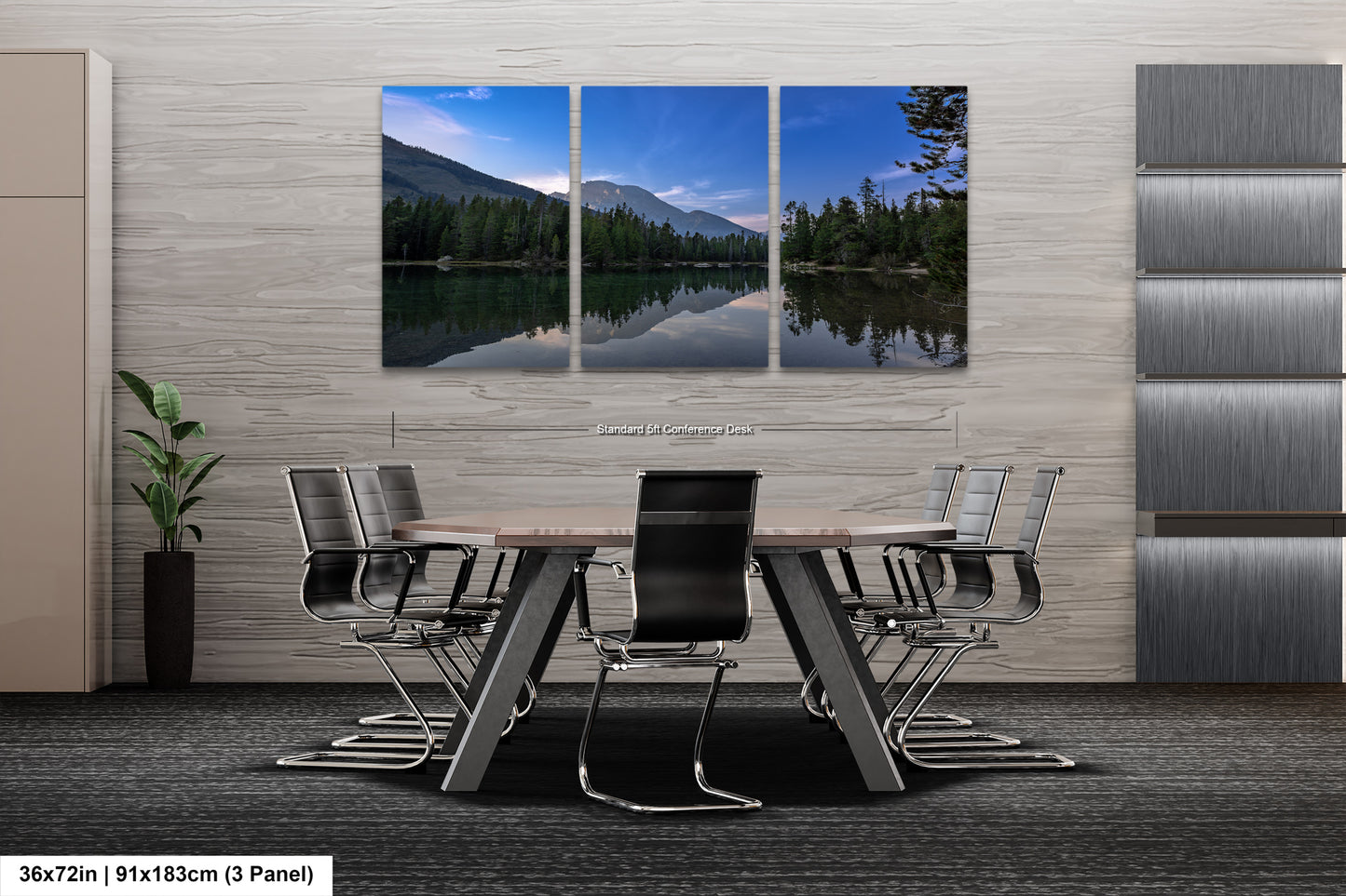 a dining room with a table and chairs