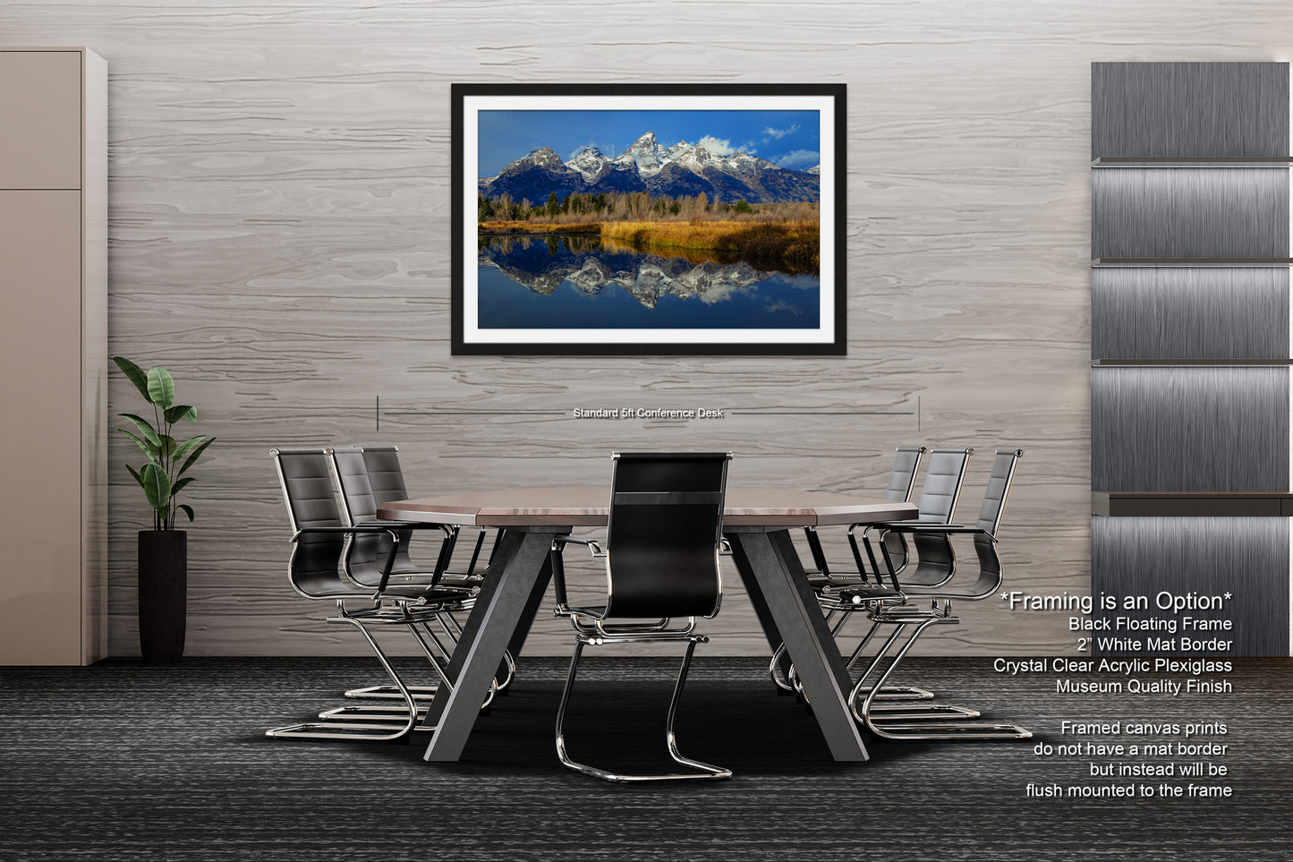 a dining room with a table and chairs
