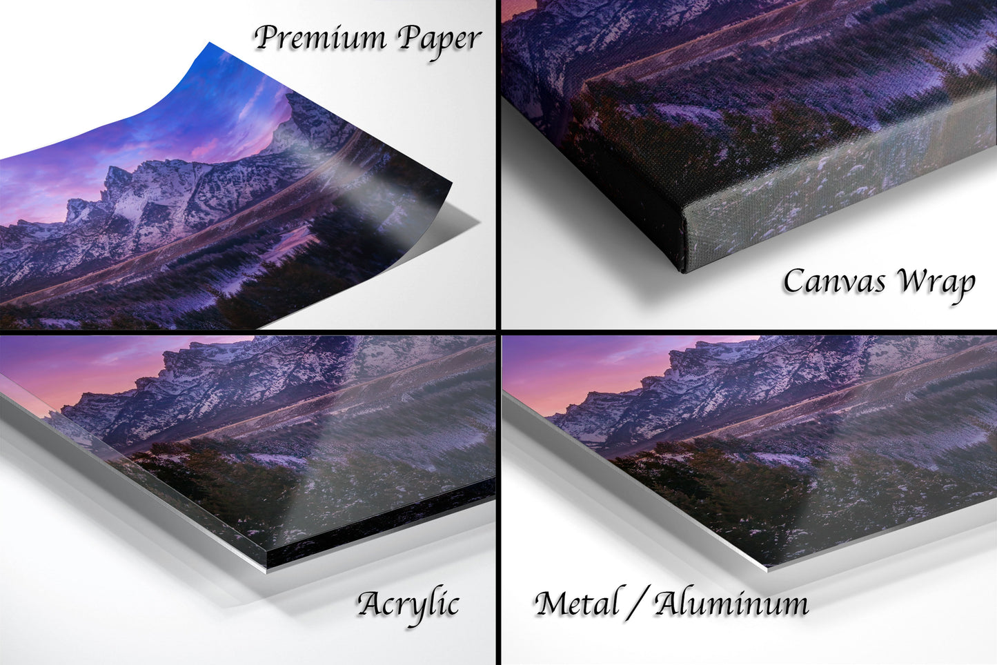 a series of photos of a mountain range