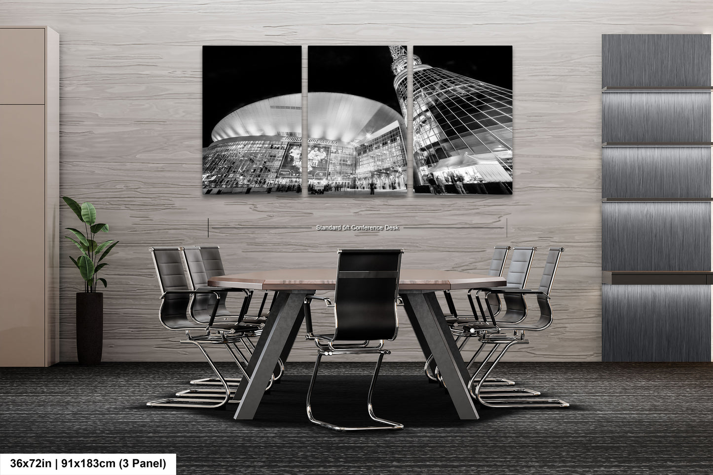 a black and white photo of a table and chairs