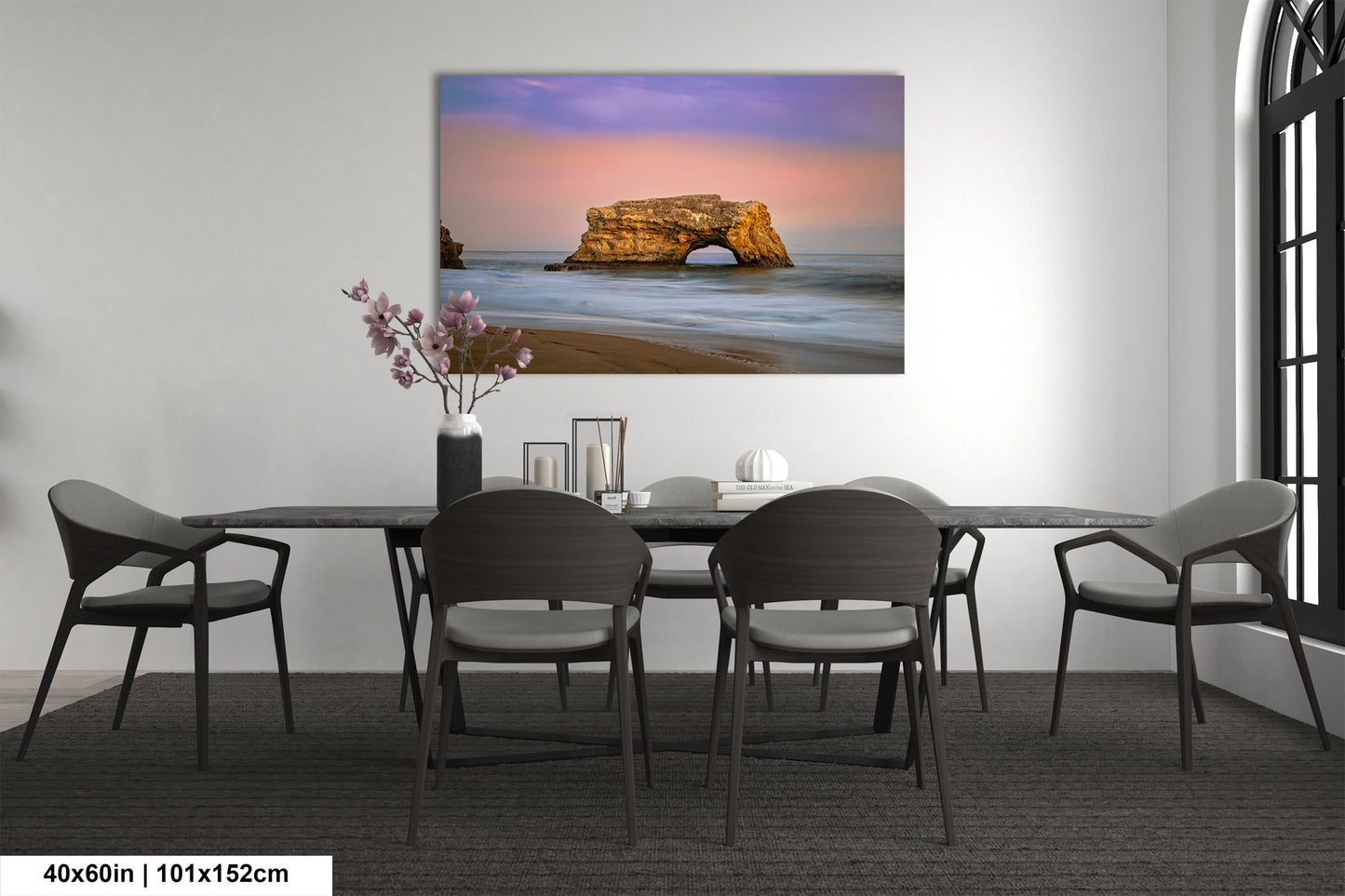 a dining room with a table and chairs