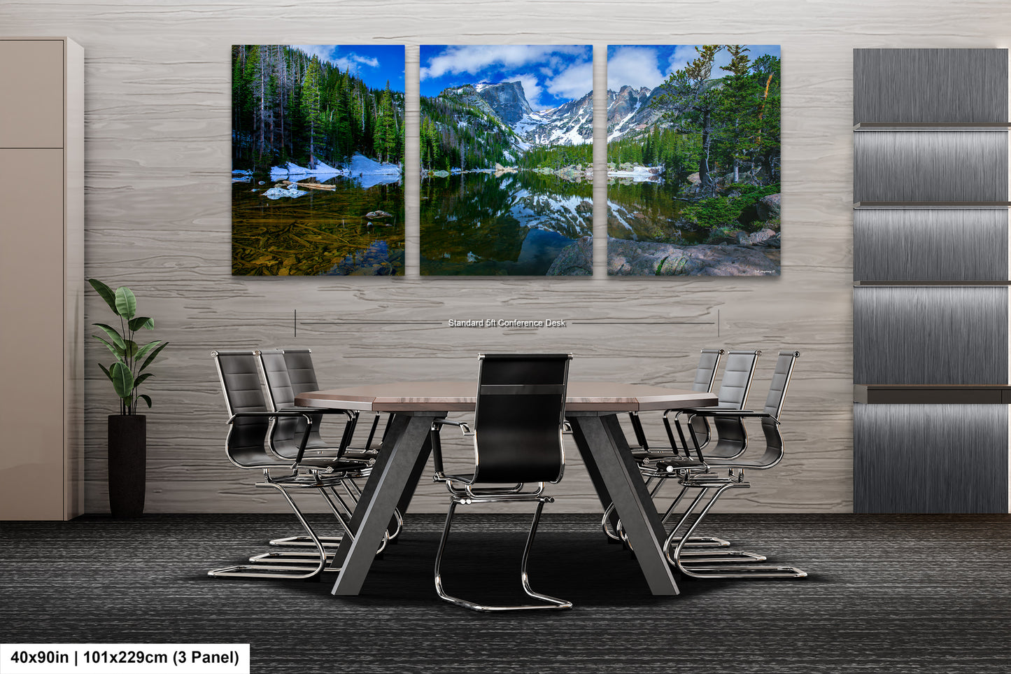 a dining room with a table and chairs