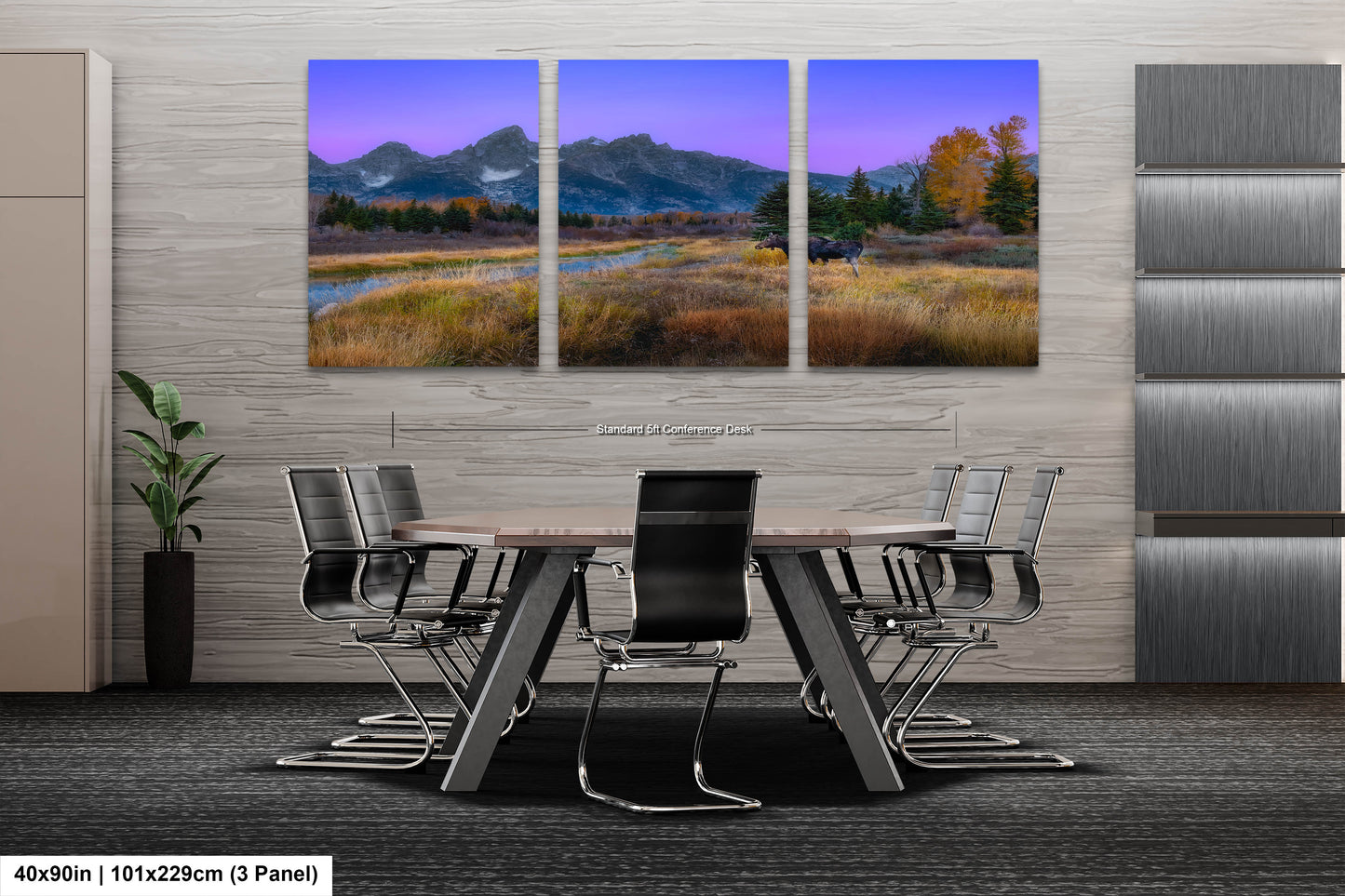a dining room with a table and chairs