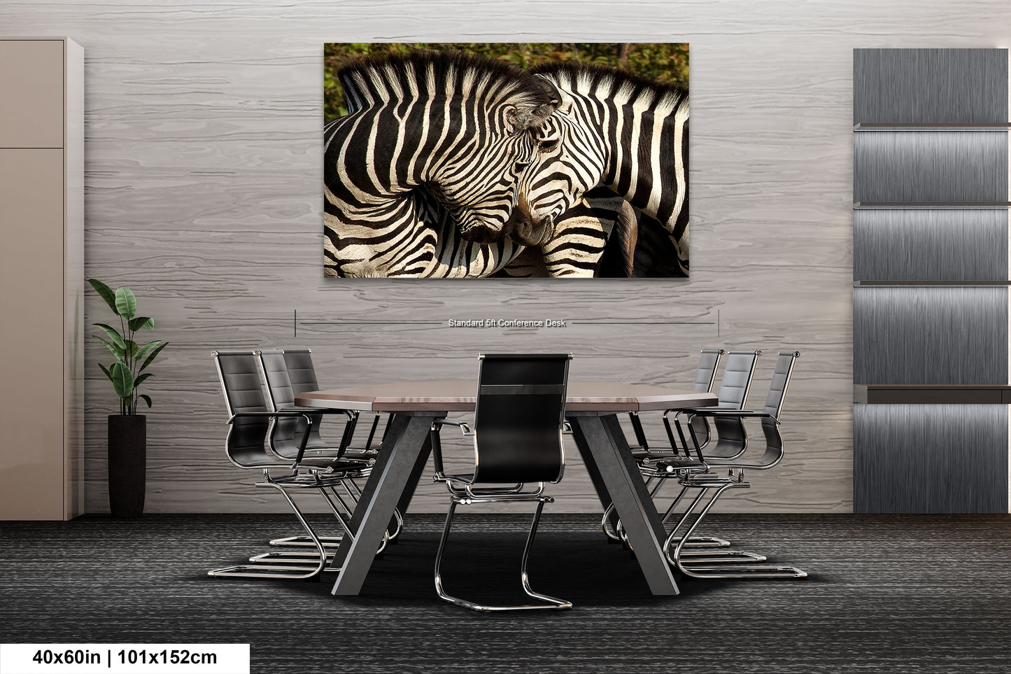 a couple of zebra standing next to each other