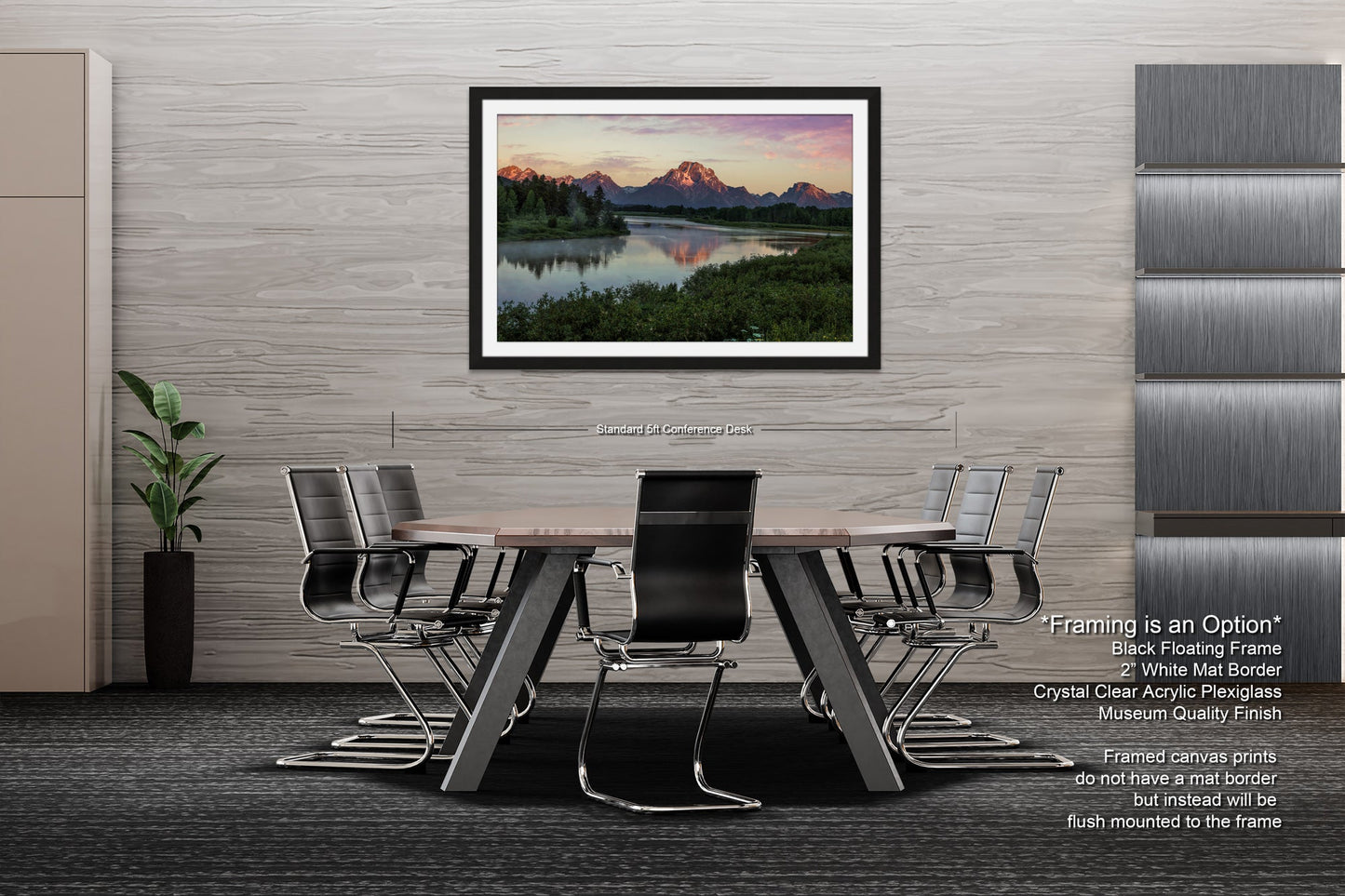 a picture of a dining room with a table and chairs