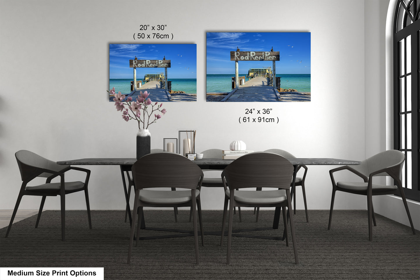 a dining room with a table and chairs