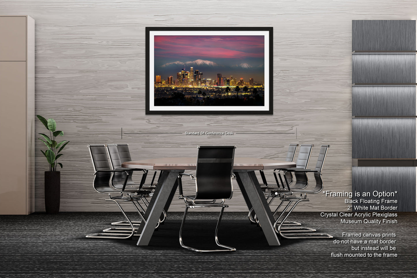 a picture of a city at night taken from a dining room table
