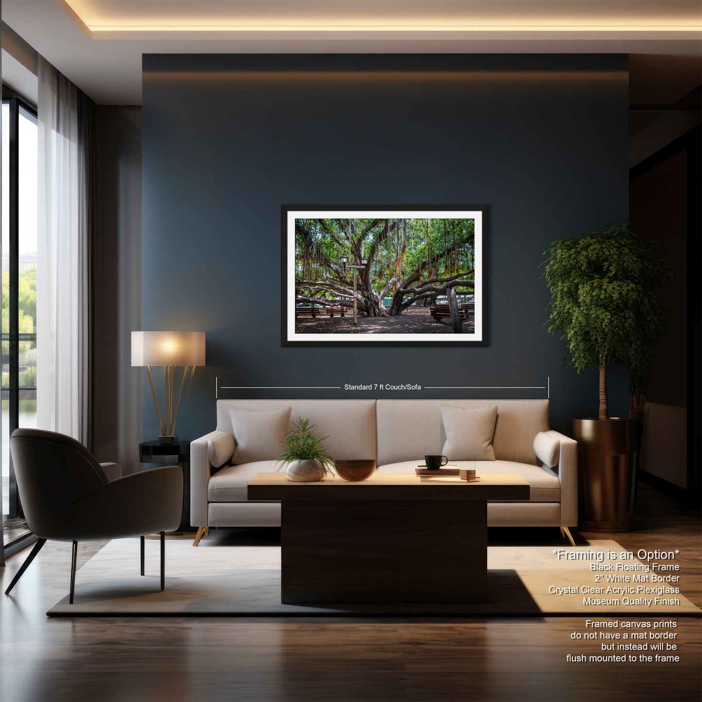 a living room filled with furniture and a large window