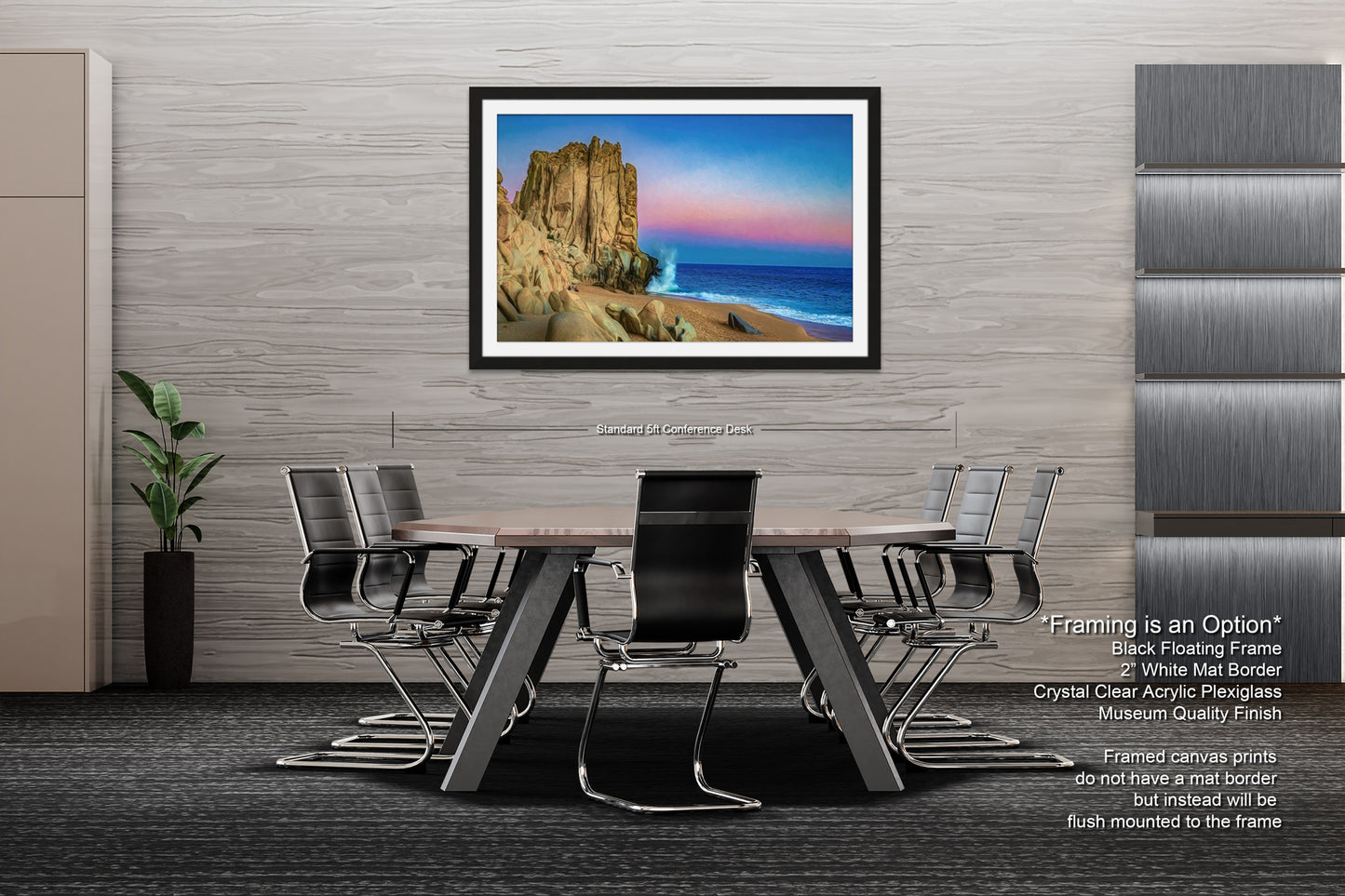 a picture of a dining room with a table and chairs