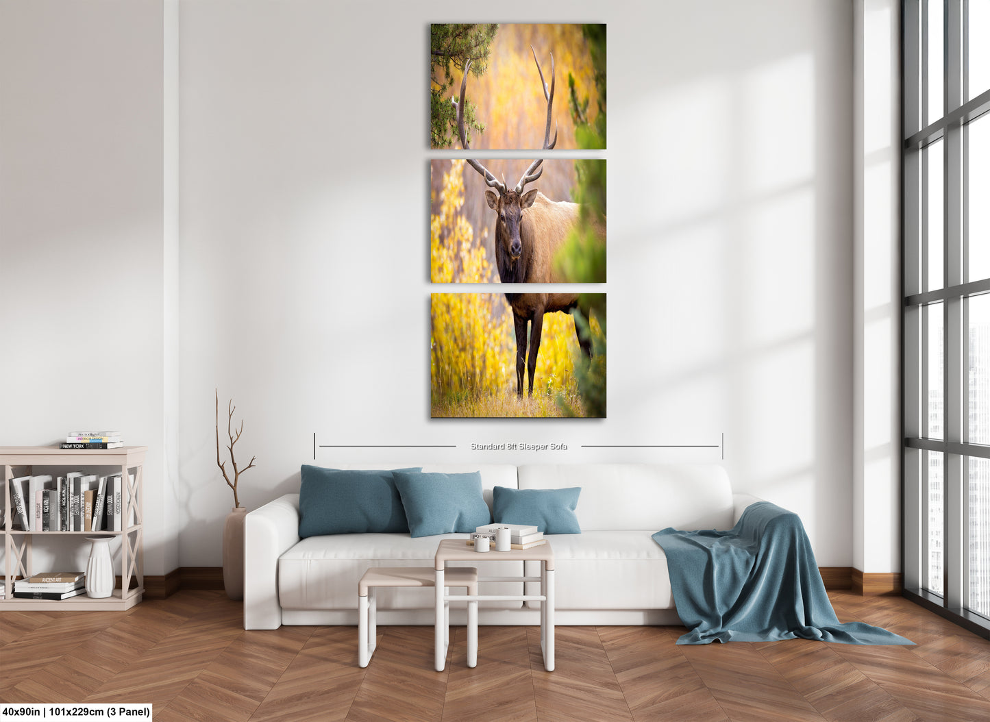 a living room filled with furniture and a painting on the wall