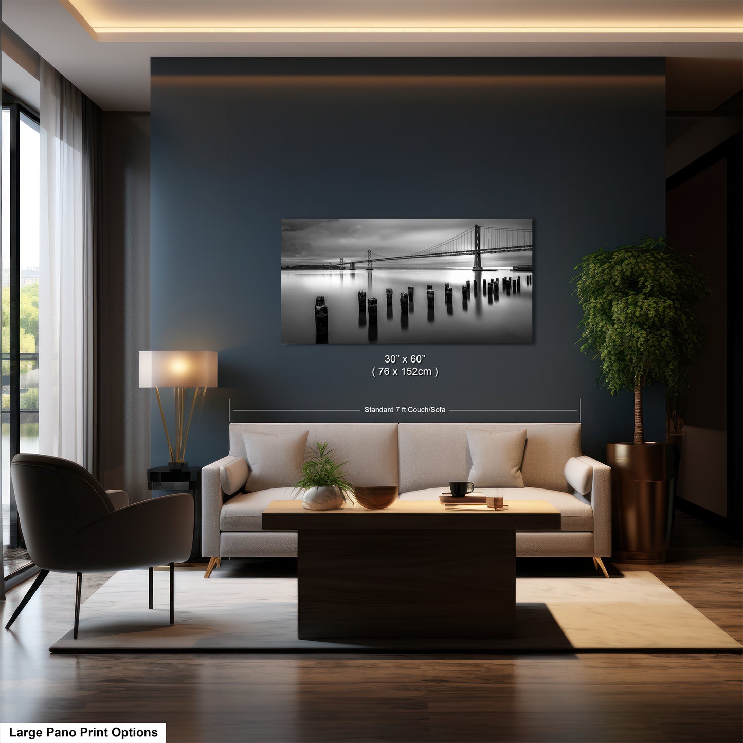 a living room filled with furniture and a painting on the wall