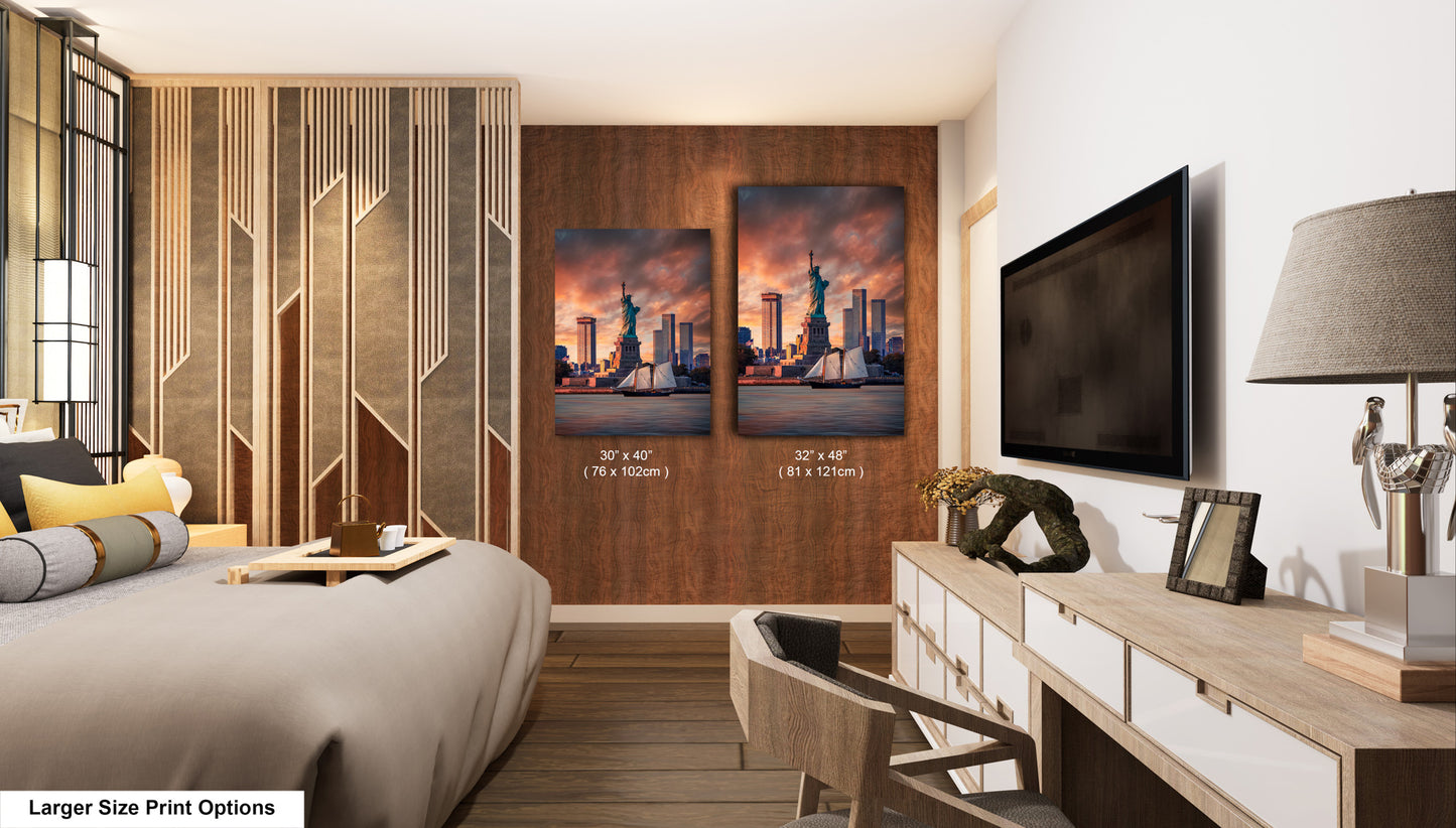 a bedroom with a large bed and a television