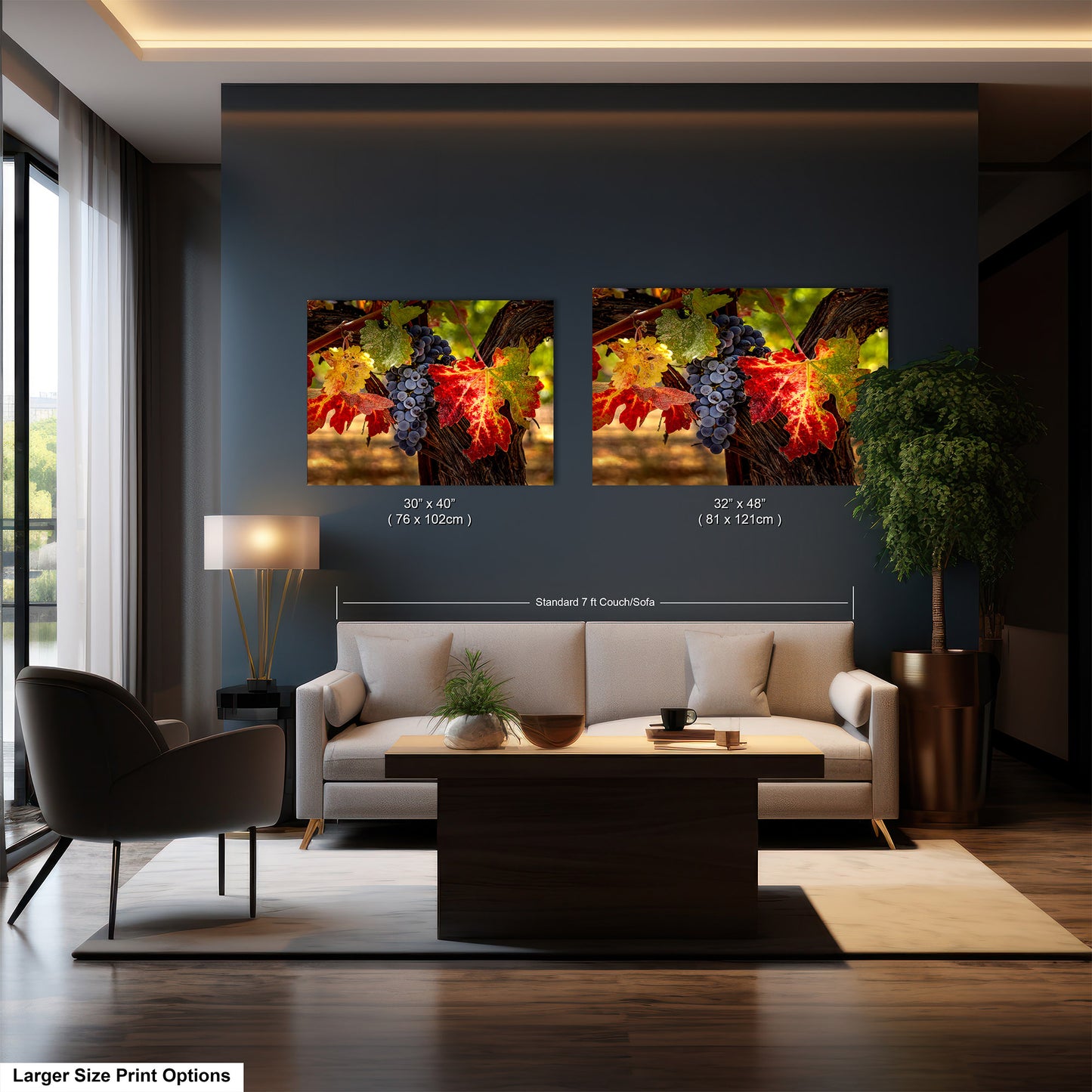 Vineyard Autumn Gold, California Vineyard, St Helena, Fall Vineyard Leaves, Grapes, Winery Art, Wine Wall Décor Kitchen Cellar