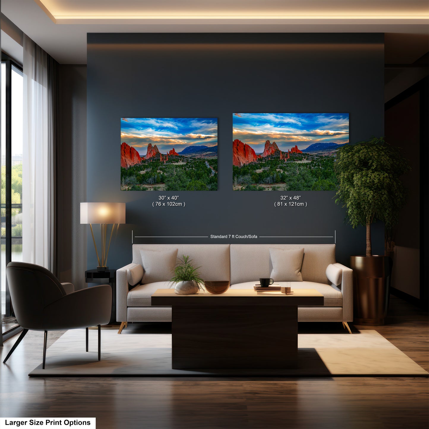 Colorado Springs Garden of the god's, landscape wall art, Garden of god's art, office decor, colorado gifts, triptych, mountain decor