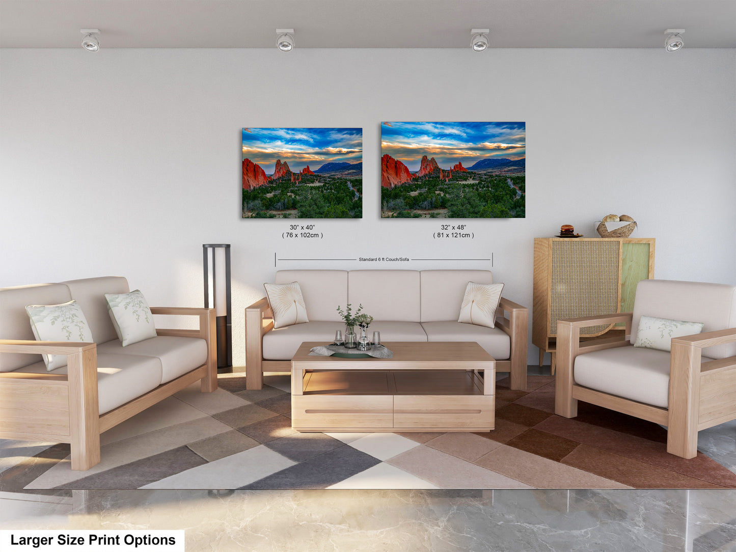Colorado Springs Garden of the god's, landscape wall art, Garden of god's art, office decor, colorado gifts, triptych, mountain decor