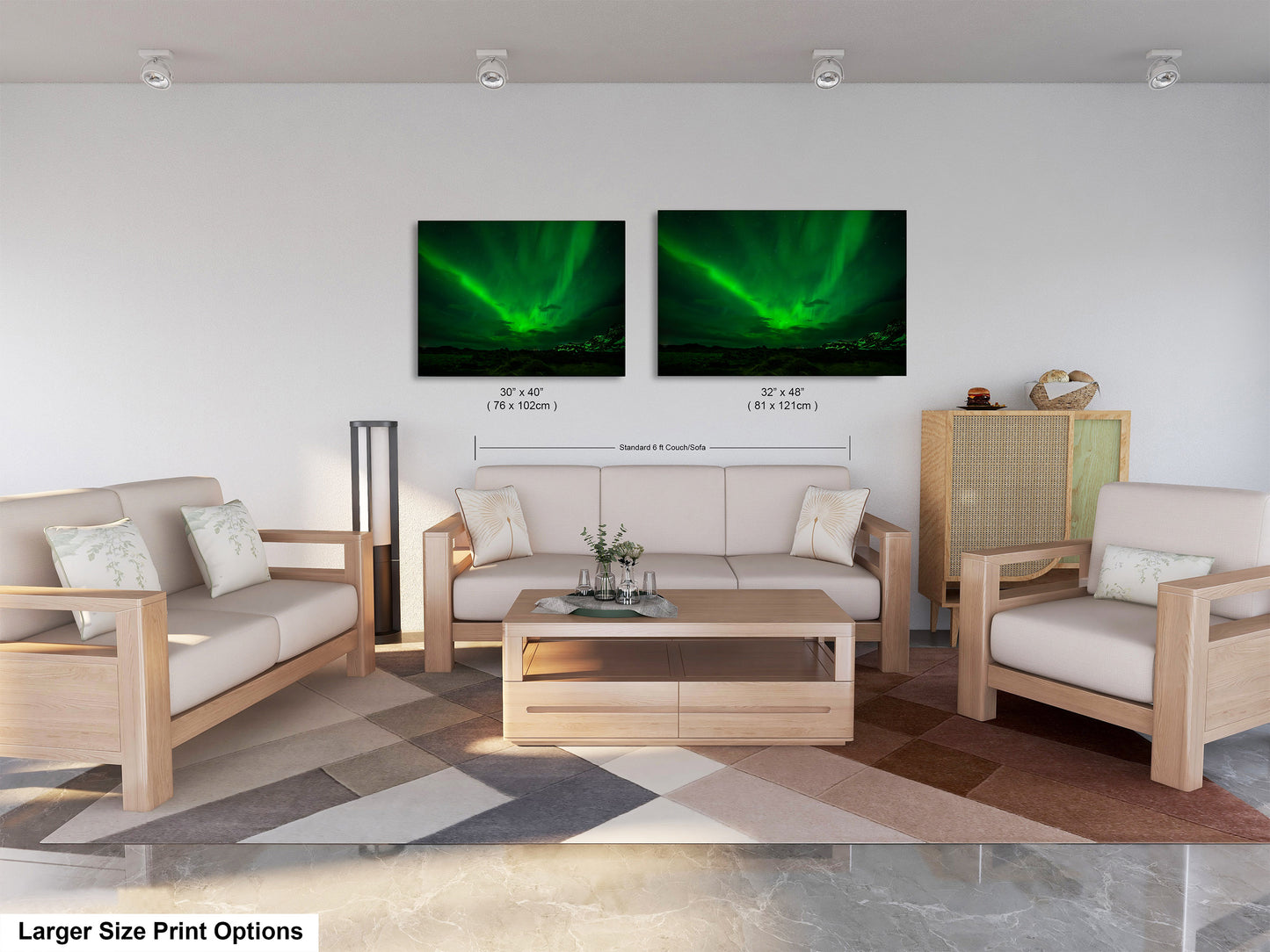 Aurora Borealis Northern Lights Print taken in Iceland on Acrylic, Canvas, Metal & Paper
