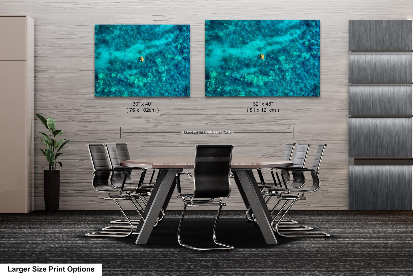 Sea Turtle Wall Art - Aerial Ocean Photography Print, Tropical Underwater Decor, Marine Life Artwork for Coastal Homes