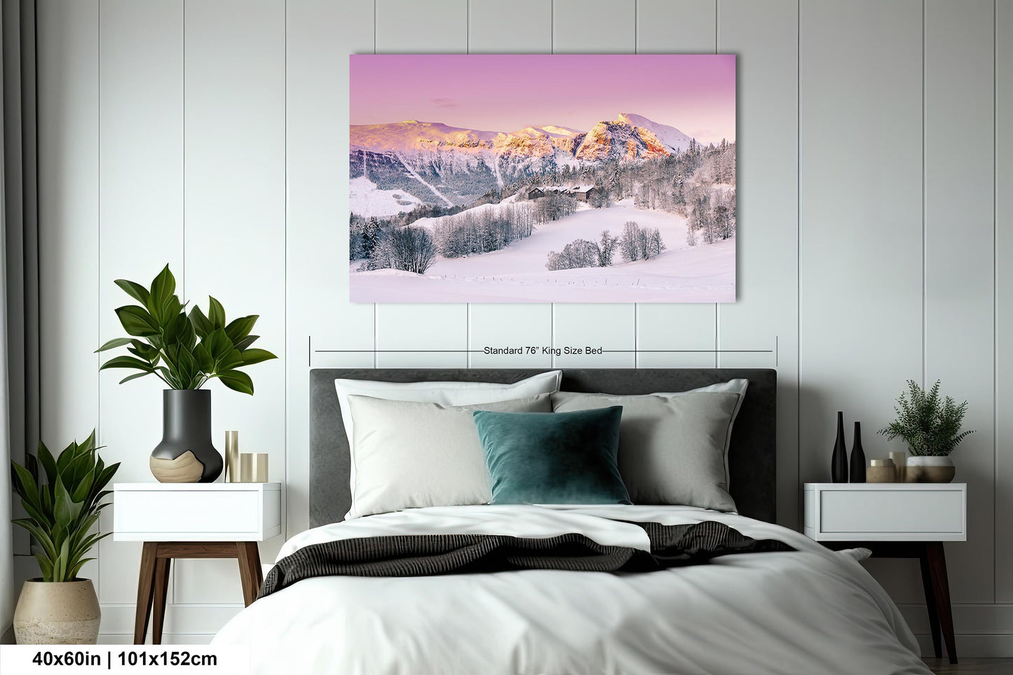 Snow Capped Mountains Sunrise Landscape Winter Print/Canvas/Acrylic/Metal
