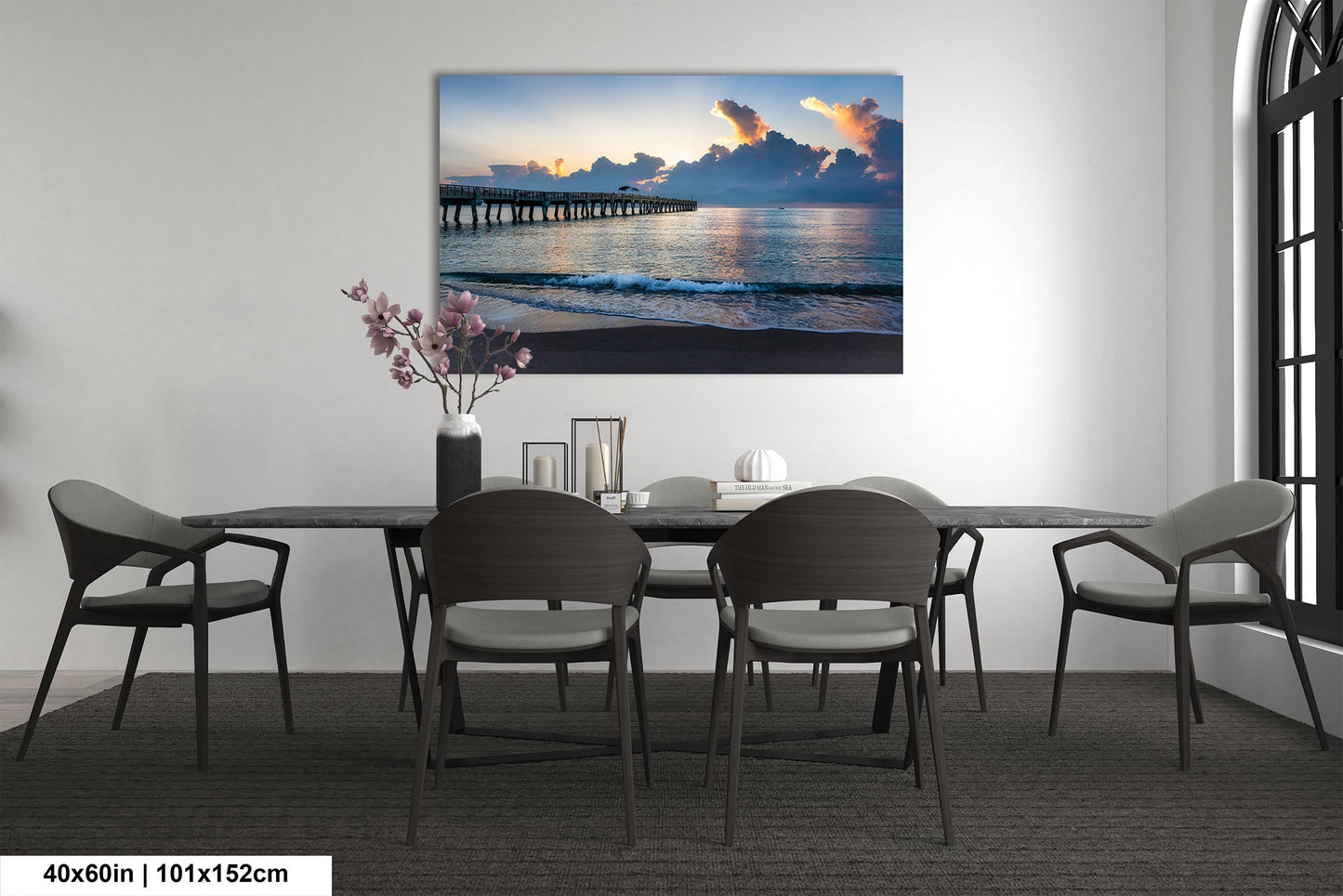 Sunrise at Lake Worth Beach and Pier Photograph Fine Art Print Canvas Acrylic Metal Wall Decor