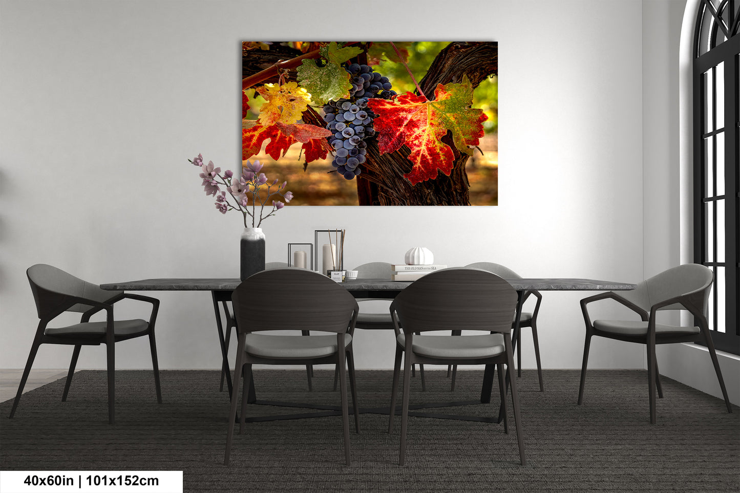 Vineyard Autumn Gold, California Vineyard, St Helena, Fall Vineyard Leaves, Grapes, Winery Art, Wine Wall Décor Kitchen Cellar