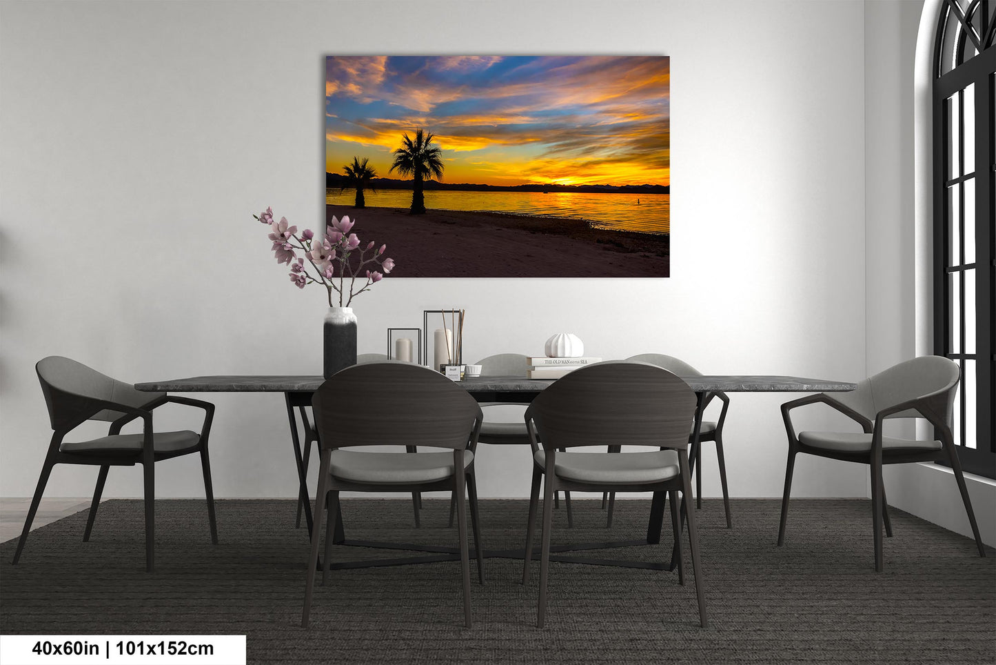 Radiant Horizons: Sunset at Lake Havasu Wall Art State Park Canvas Metal Print Arizona Photography