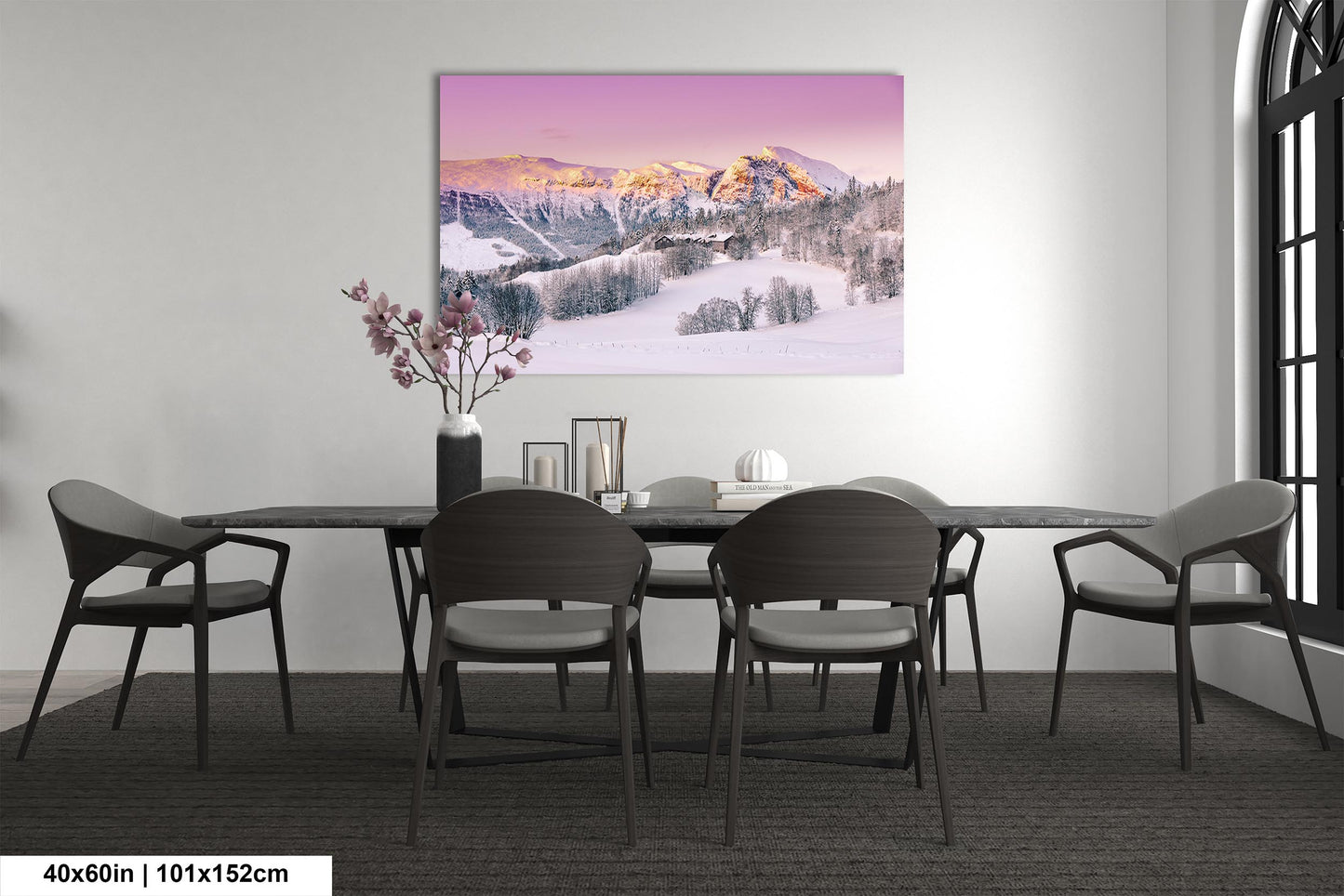 Snow Capped Mountains Sunrise Landscape Winter Print/Canvas/Acrylic/Metal