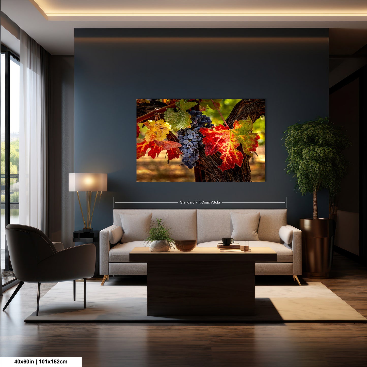 Vineyard Autumn Gold, California Vineyard, St Helena, Fall Vineyard Leaves, Grapes, Winery Art, Wine Wall Décor Kitchen Cellar