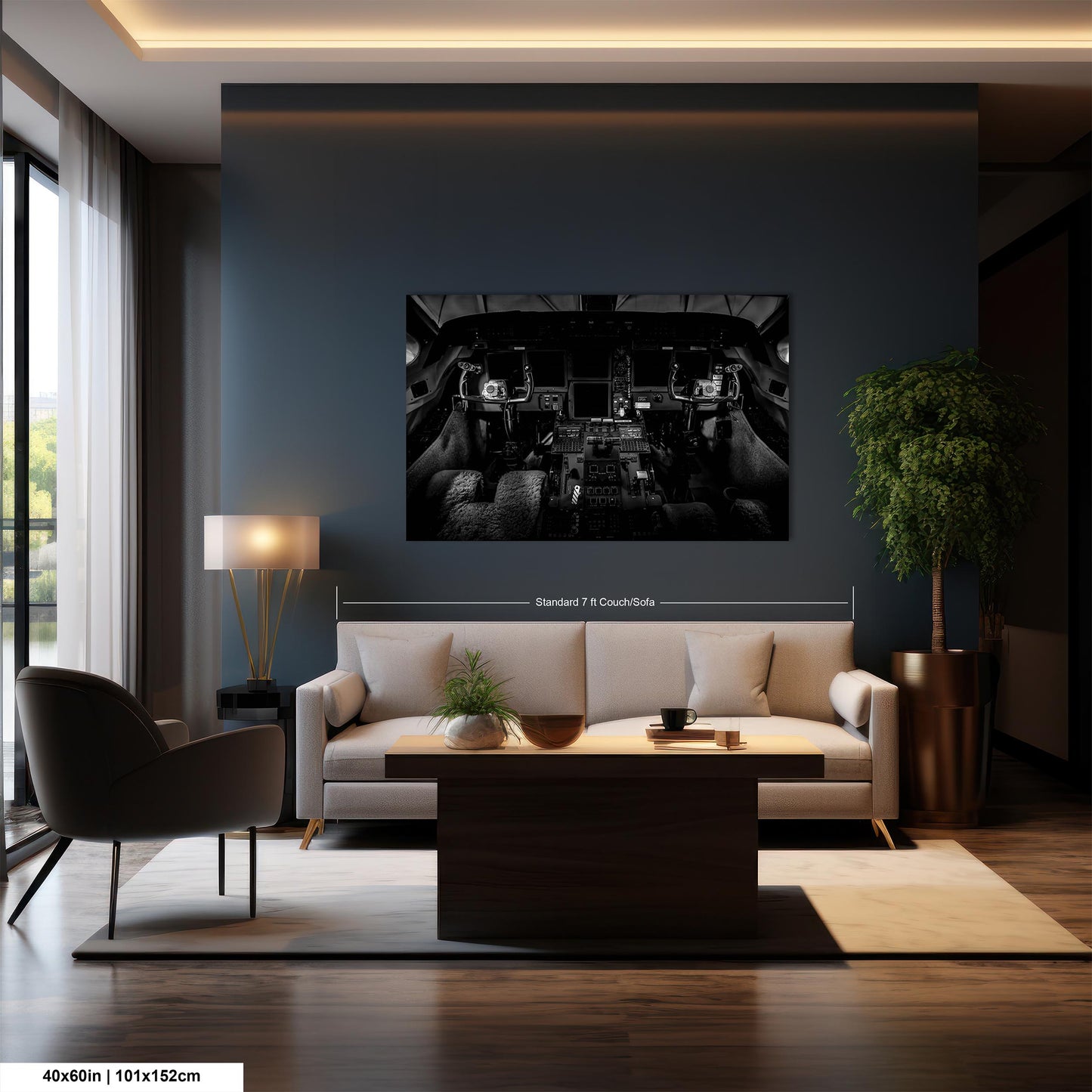 Gulfstream V Cockpit, Wall Canvas,Metal, Print, Acrylic. Aviation Photo