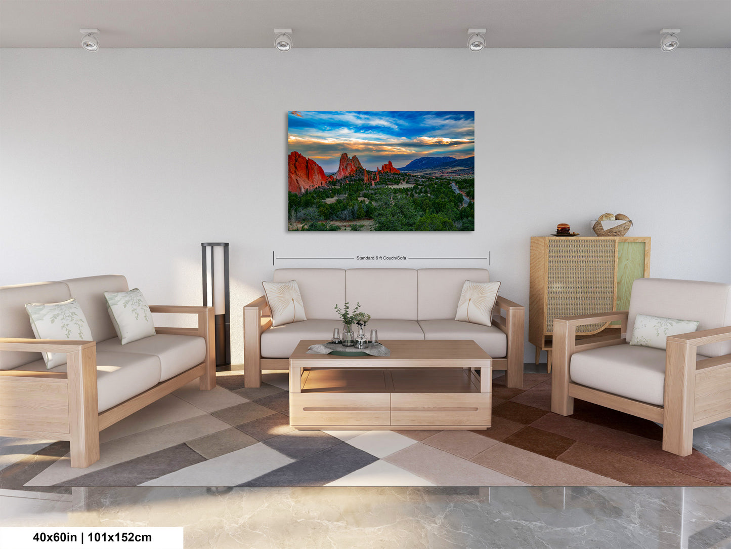 Colorado Springs Garden of the god's, landscape wall art, Garden of god's art, office decor, colorado gifts, triptych, mountain decor