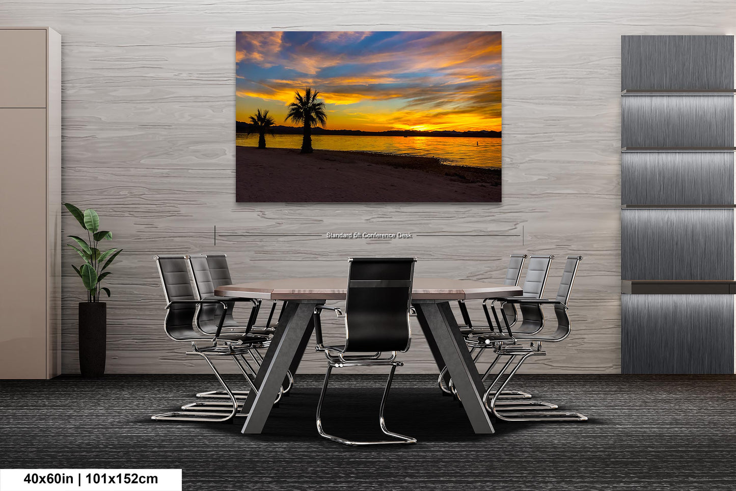 Radiant Horizons: Sunset at Lake Havasu Wall Art State Park Canvas Metal Print Arizona Photography