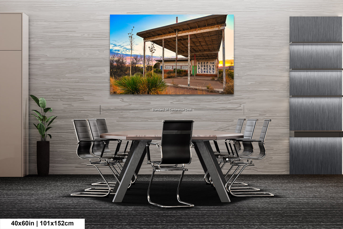 Abandoned Gas Station Mural Art Print | Lobo Texas Ghost Town Landscape | Desert Americana Wall Decor | Keep the Lonely Places Lonely