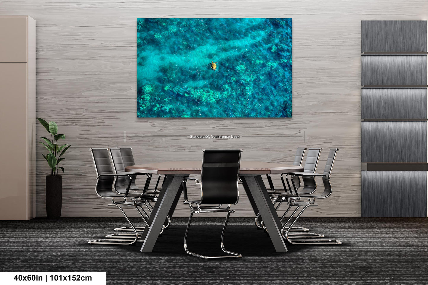 Sea Turtle Wall Art - Aerial Ocean Photography Print, Tropical Underwater Decor, Marine Life Artwork for Coastal Homes