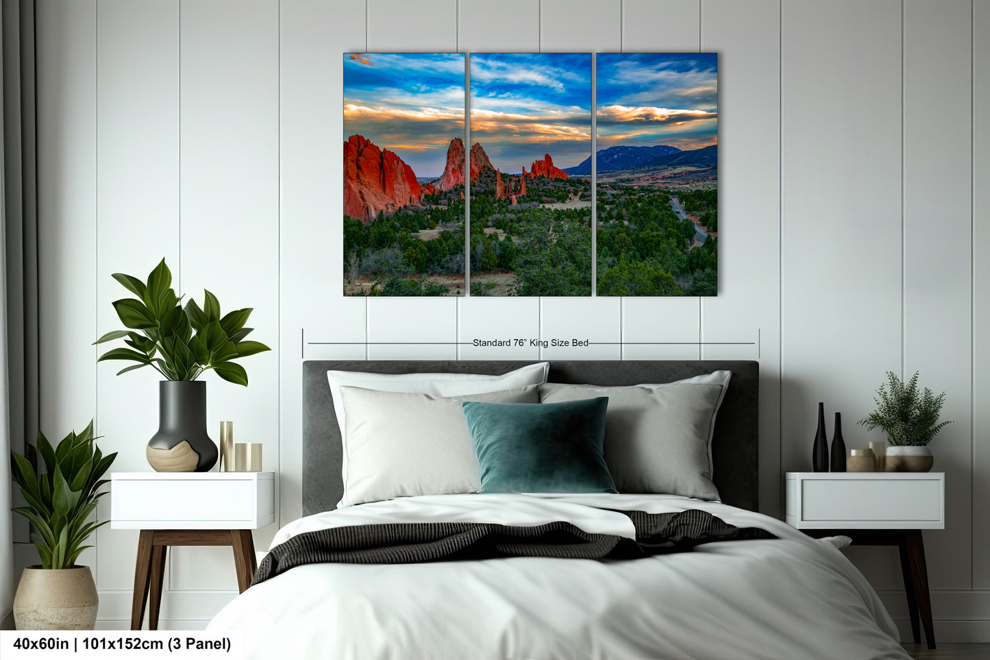 Colorado Springs Garden of the god's, landscape wall art, Garden of god's art, office decor, colorado gifts, triptych, mountain decor