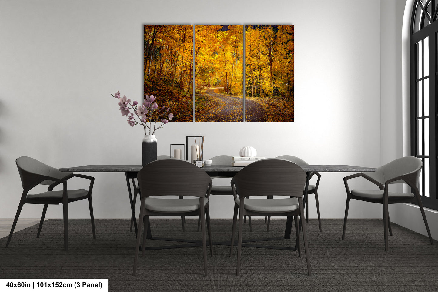 Colorado Aspens, Curvy road, autumn color, Little Cimarron Valley, Rocky Mountains, golden leaves, Photography wall art
