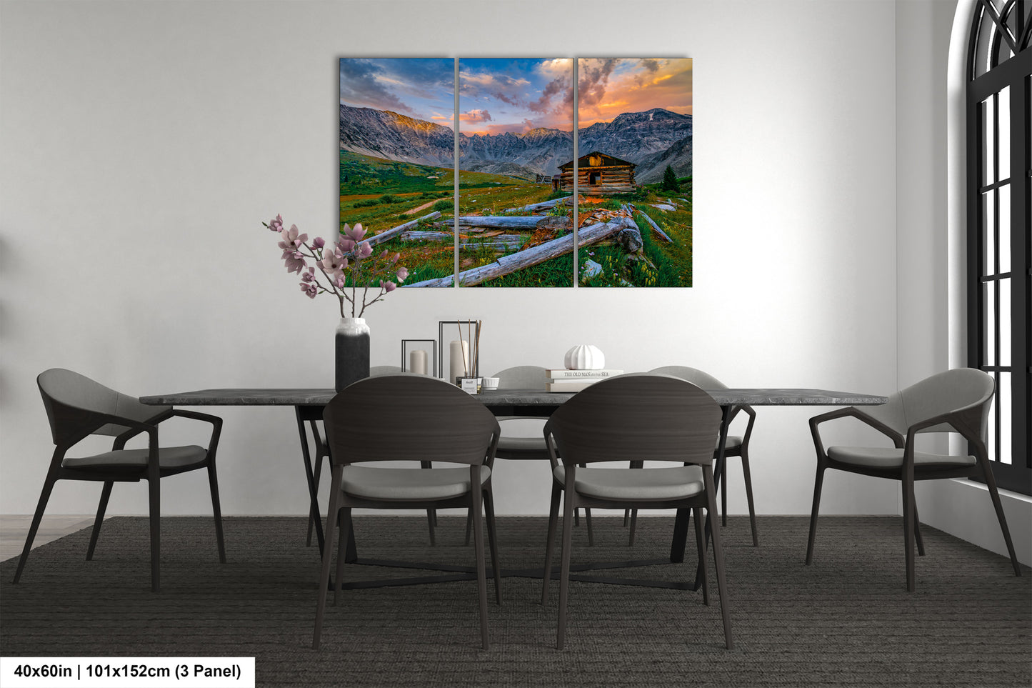 Mayflower Gulch sunset landscape, Leadville Colorado, San Juan mountains, mountain sunset, Rocky Mountains, Colorado art, triptych
