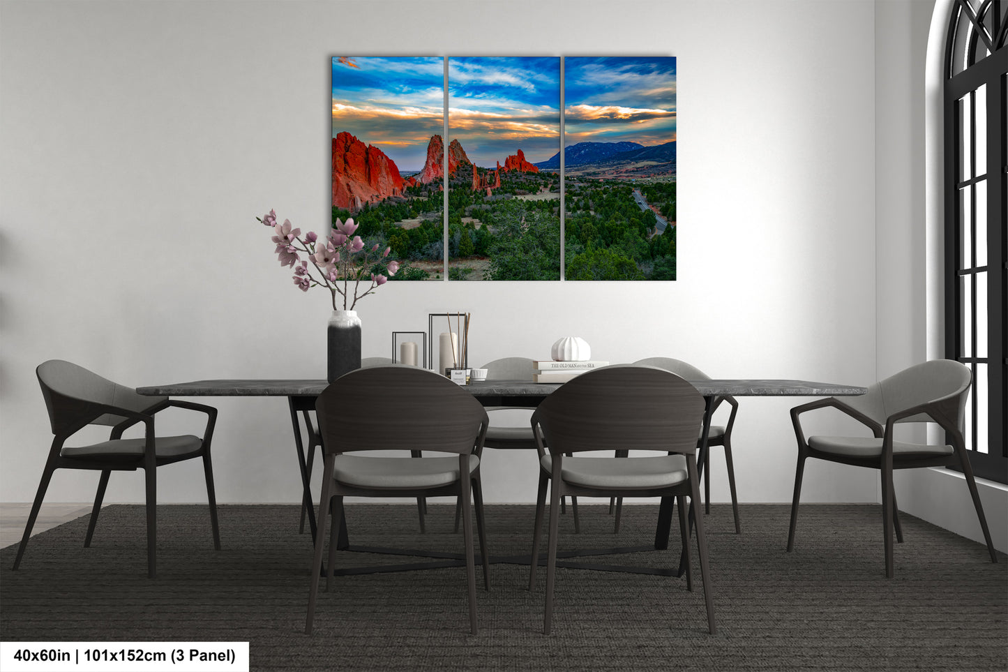 Colorado Springs Garden of the god's, landscape wall art, Garden of god's art, office decor, colorado gifts, triptych, mountain decor