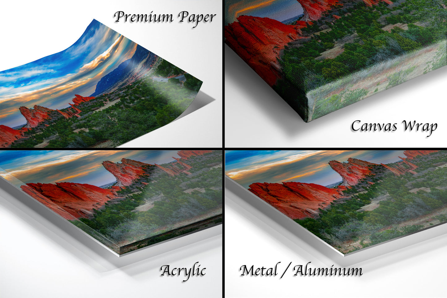 Colorado Springs Garden of the god's, landscape wall art, Garden of god's art, office decor, colorado gifts, triptych, mountain decor
