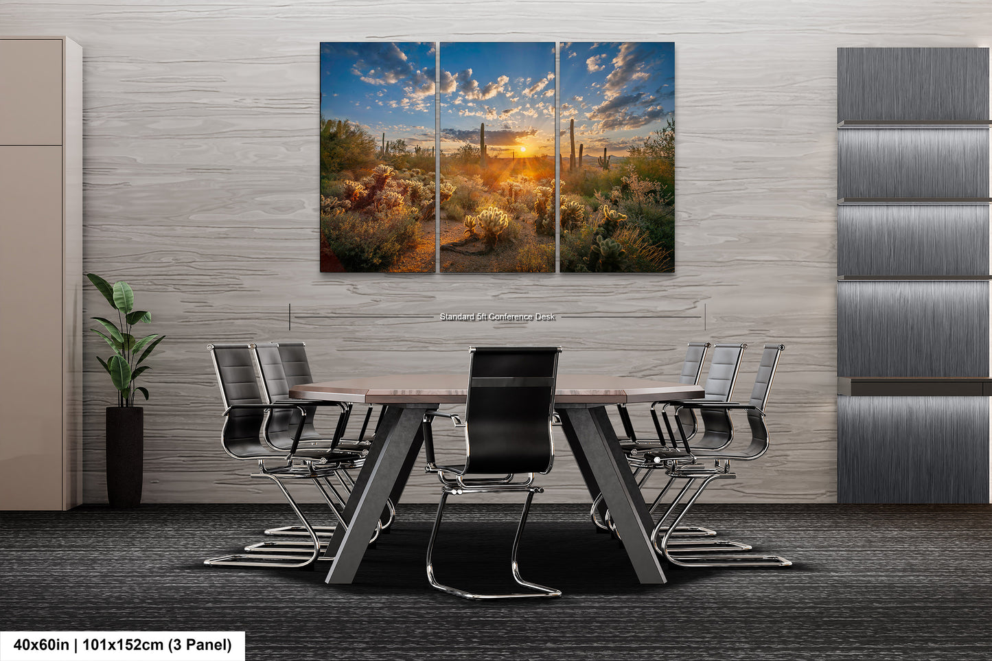 Sonoran Desert Sunrise, Carefree Arizona, backlit saguaro cactus and cholla cactus, Photography wall art