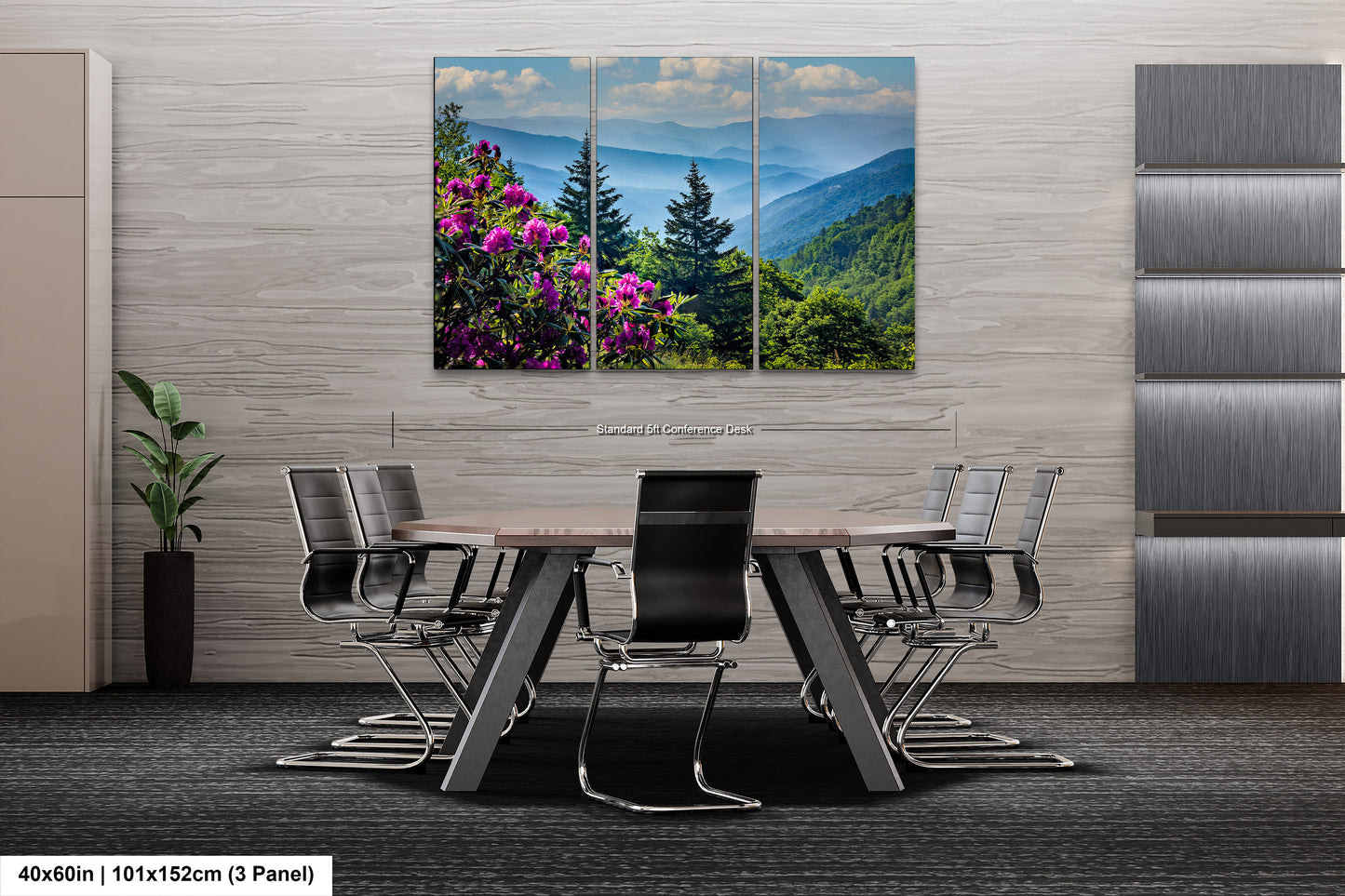 Blue Ridge Mountains and Rhododendrons, Blue Ridge Parkway, North Carolina, Photography wall art