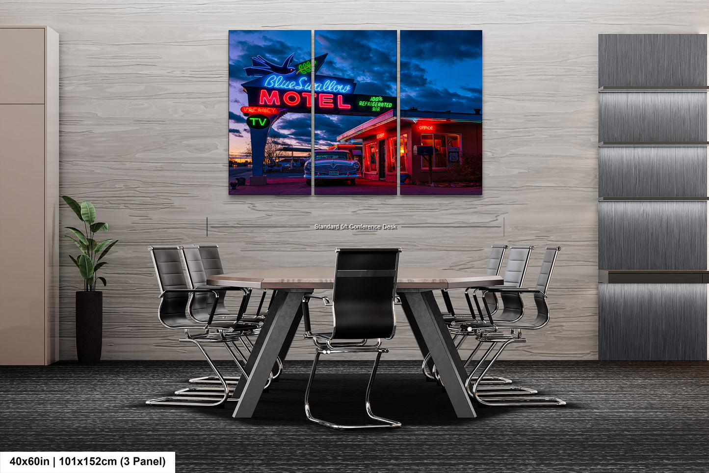 Route 66 Sign - Blue Swallow Motel - Iconic Route 66 Photo: Americana Neon Sign Photography Print - New Mexico Road Trip Wall Art